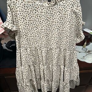 Leopard Print Ruffle Blouse 1X